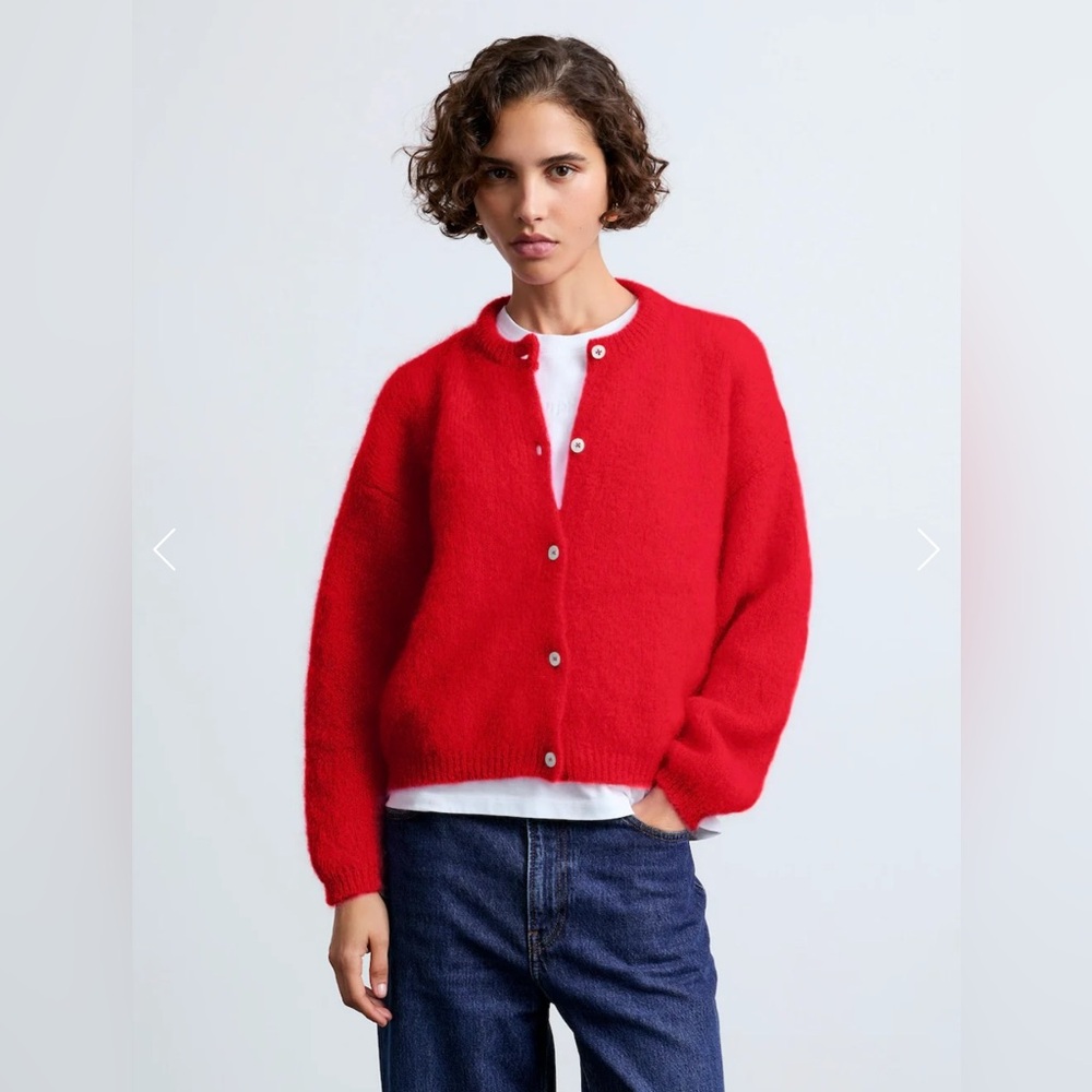 Surprise Paris Olivia Mohair Cardigan in red